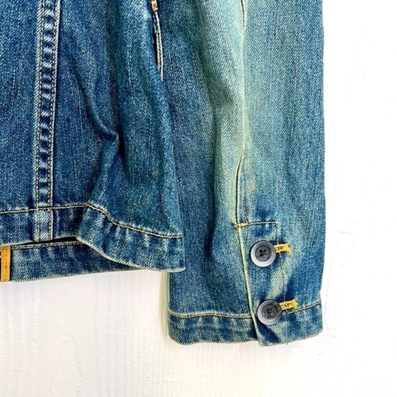 GAP - Denim Jean Cotton One Button Closure Long Sleeve Blazer Jacket Size Small - Picture 12 of 13